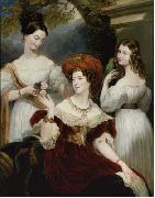 Lady Stuart de Rothesay and her daughters, painted in oils
